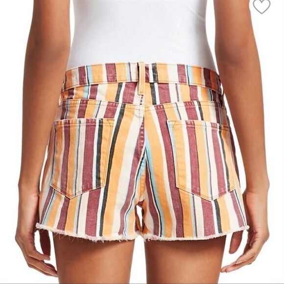 Frame Le Cutoff Denim Shorts Painterly Raw Hem 24 - Picture 2 of 7